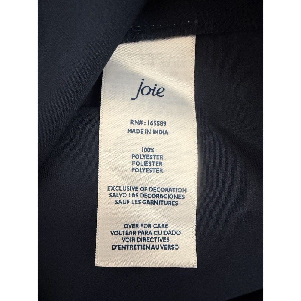 Joie Baltic Print Navy FLoral Chiffon Sleeveless Sheer Mini Dress Womens Size S - Picture 4 of 10